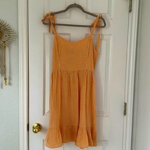Orange gingham dress